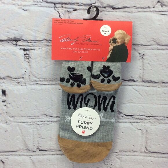 Marilyn Monroe Matching Pet & Owner Low Cut Socks Paw Print Womens O/S Small Dog - Picture 1 of 4